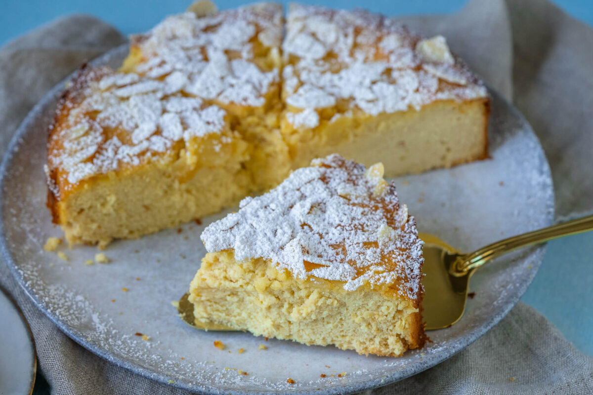 Einfaches Rezept für italienischen Ricottakuchen mit Marzipan