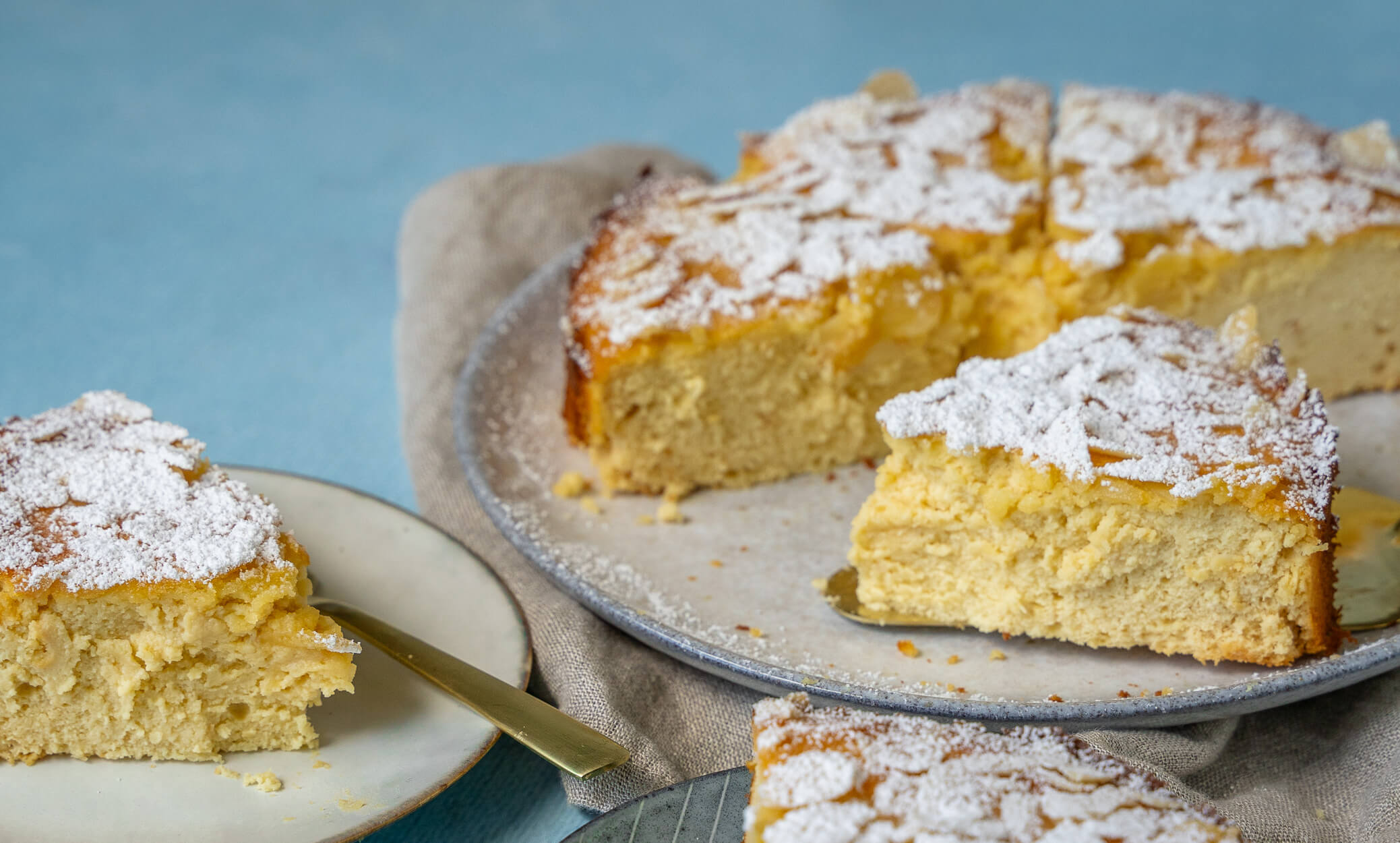 Einfaches Rezept für italienischen Ricottakuchen mit Marzipan