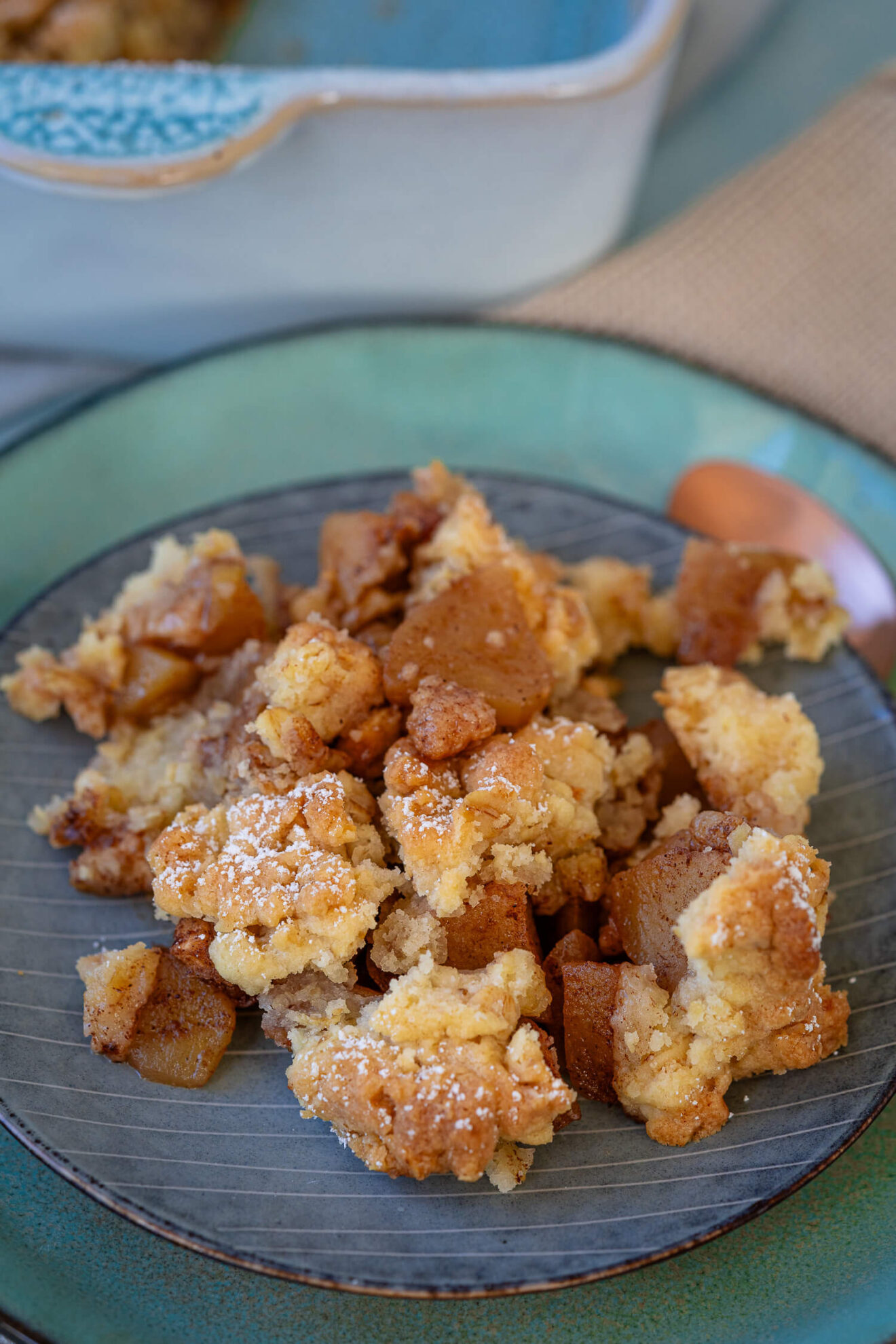 Apfel Crumble backen - einfaches Apple Crumble Rezept