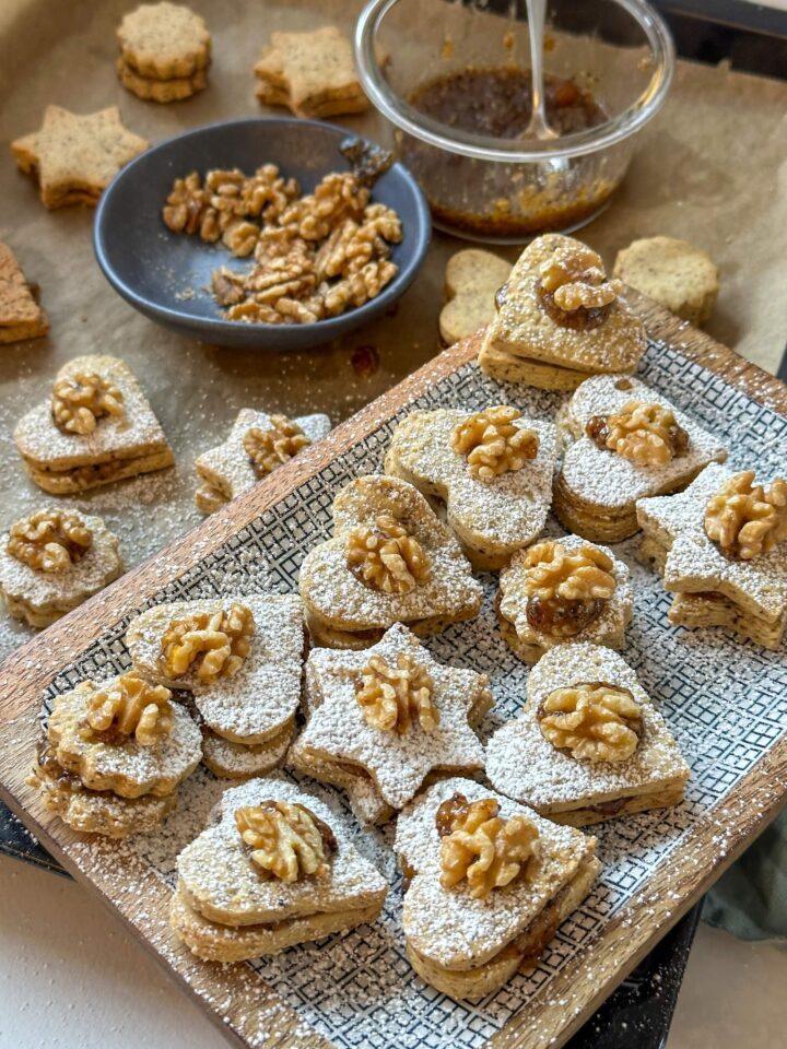 Walnuss Herzen - Rezept für gefüllte Walnussplätzchen