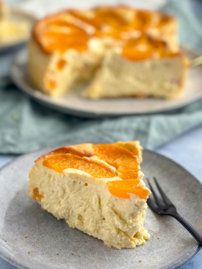 Käsekuchen mit Pfirsich