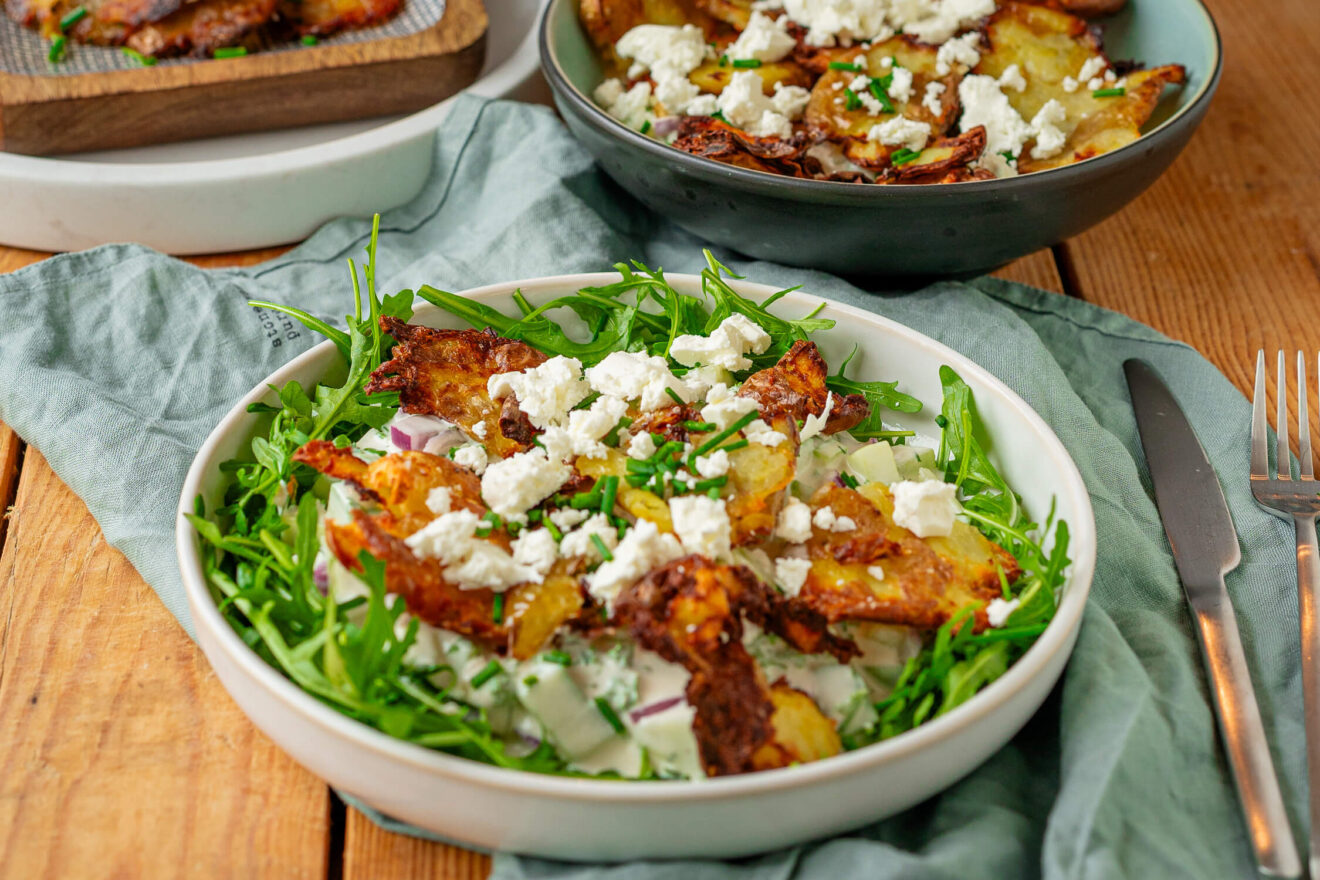 Mega knuspriger Kartoffelsalat mit Joghurtdressing