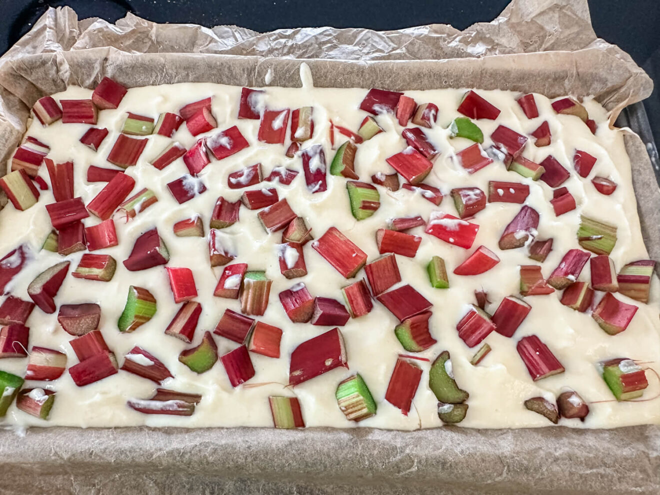 Rhabarber Streuselkuchen vom Blech - 1 Teig - super einfach und lecker ...