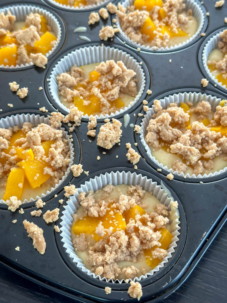 Pfirsich Streusel Muffins backen