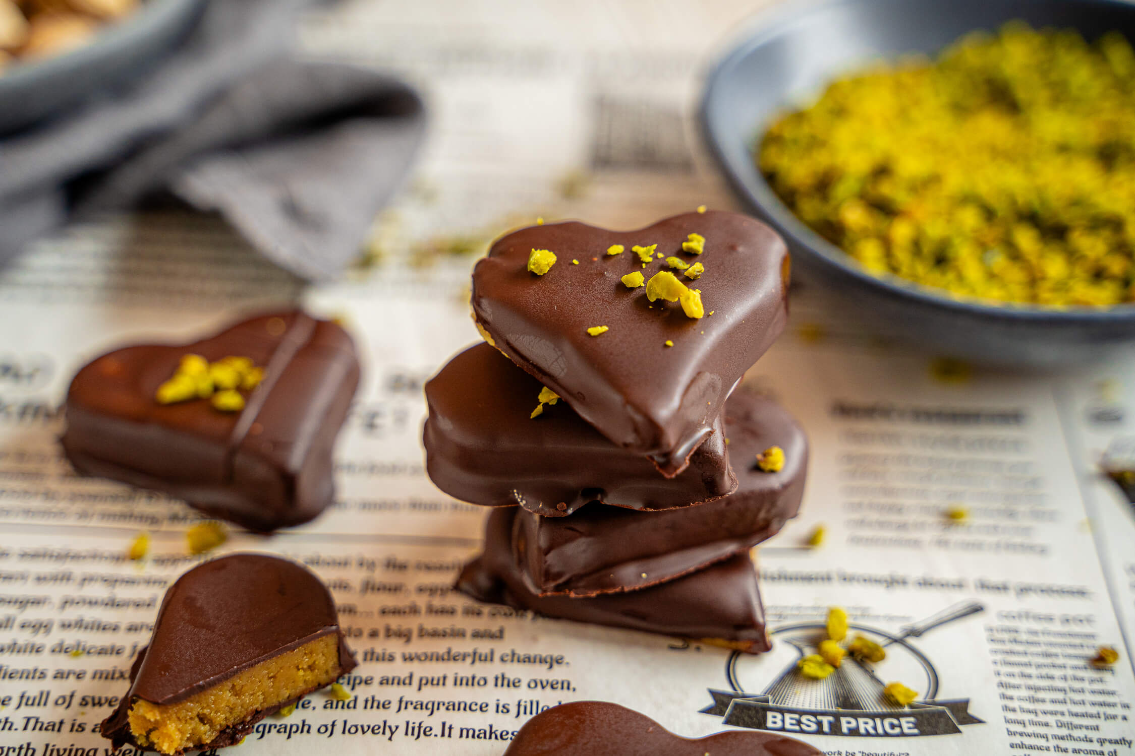 Pistazien Marzipan Herzen