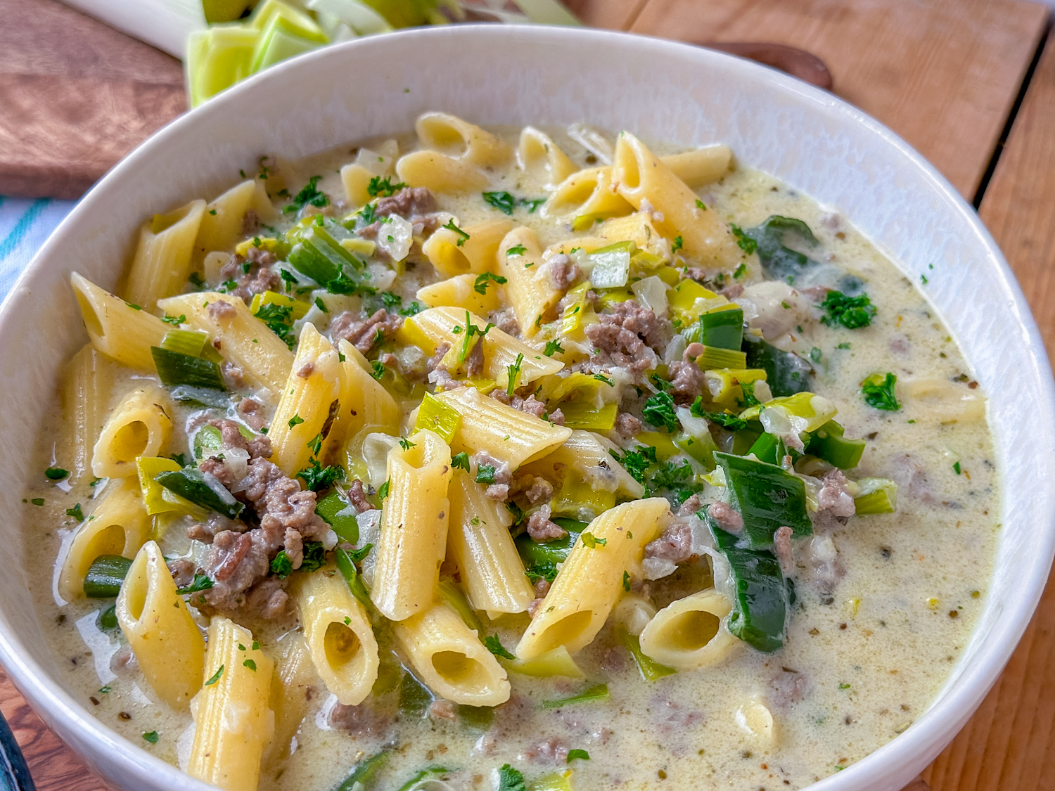 Hackfleisch Lauch Pfanne