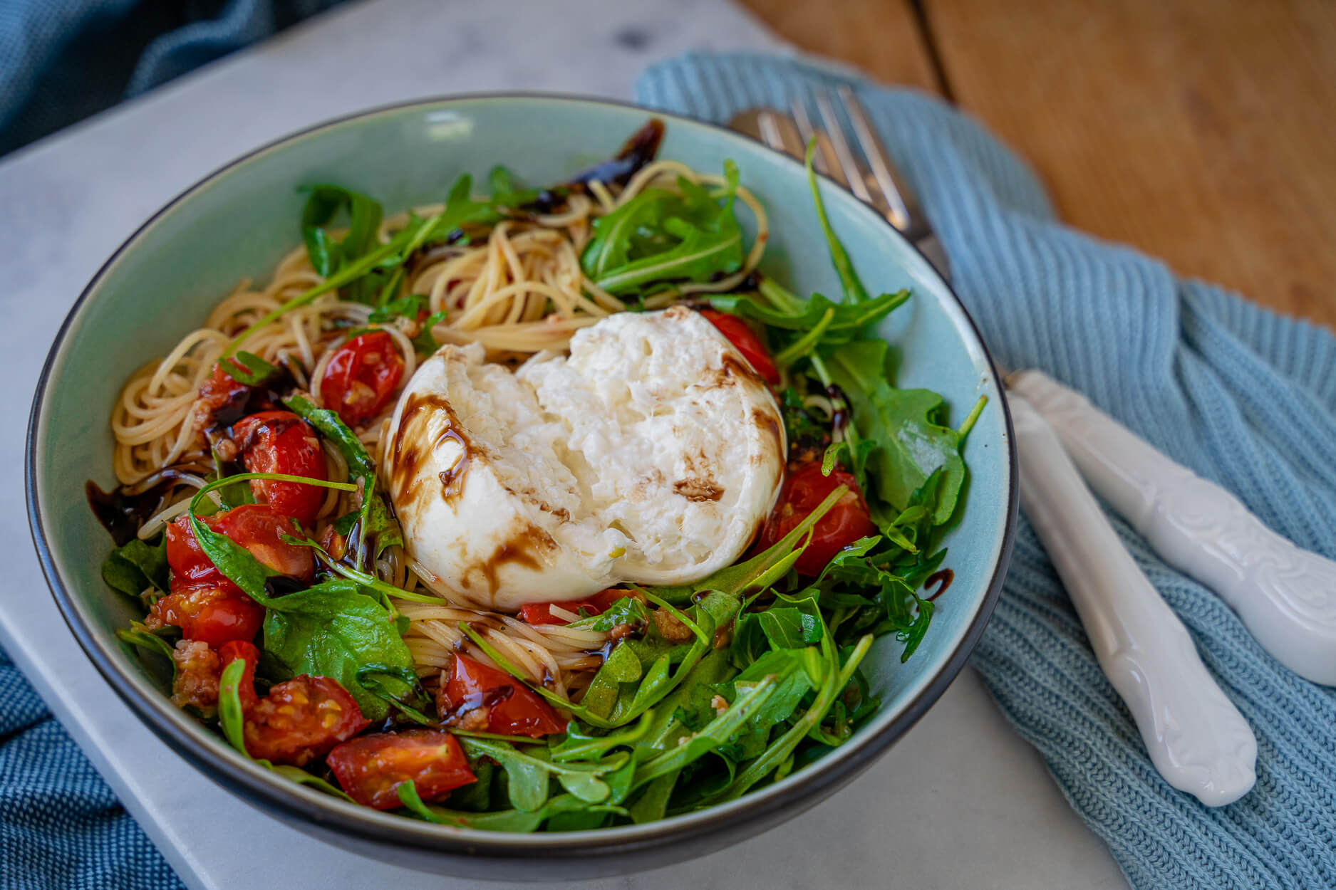 Rucola Pasta mit Burrata – Einfaches Rezept in 15 Minuten