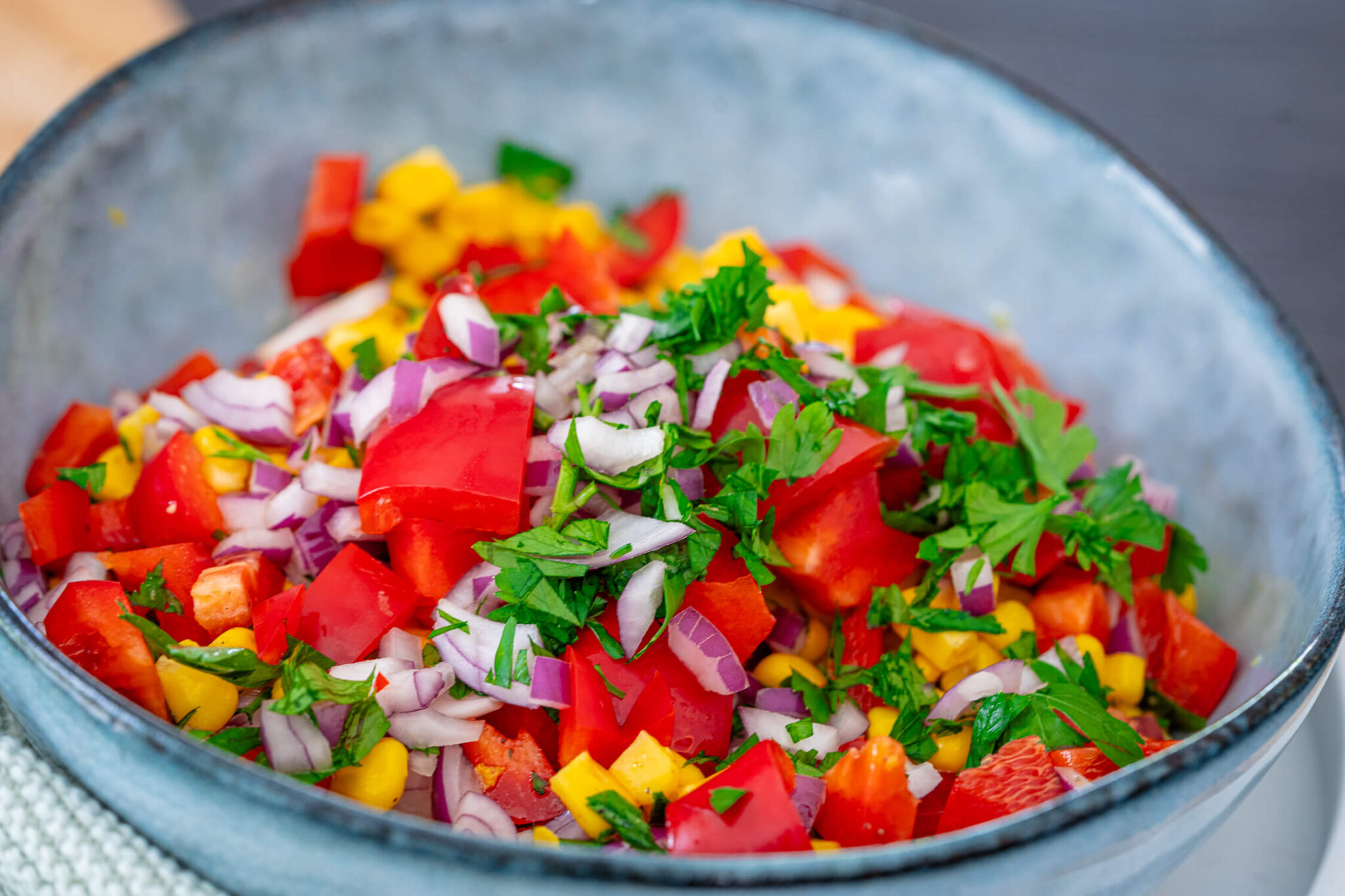 Maissalat mit Paprika - in 5 Minuten fertig und super lecker