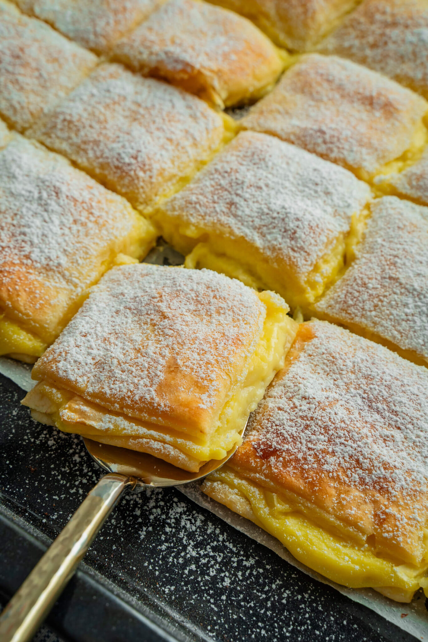 blätterteig mit apfel und pudding