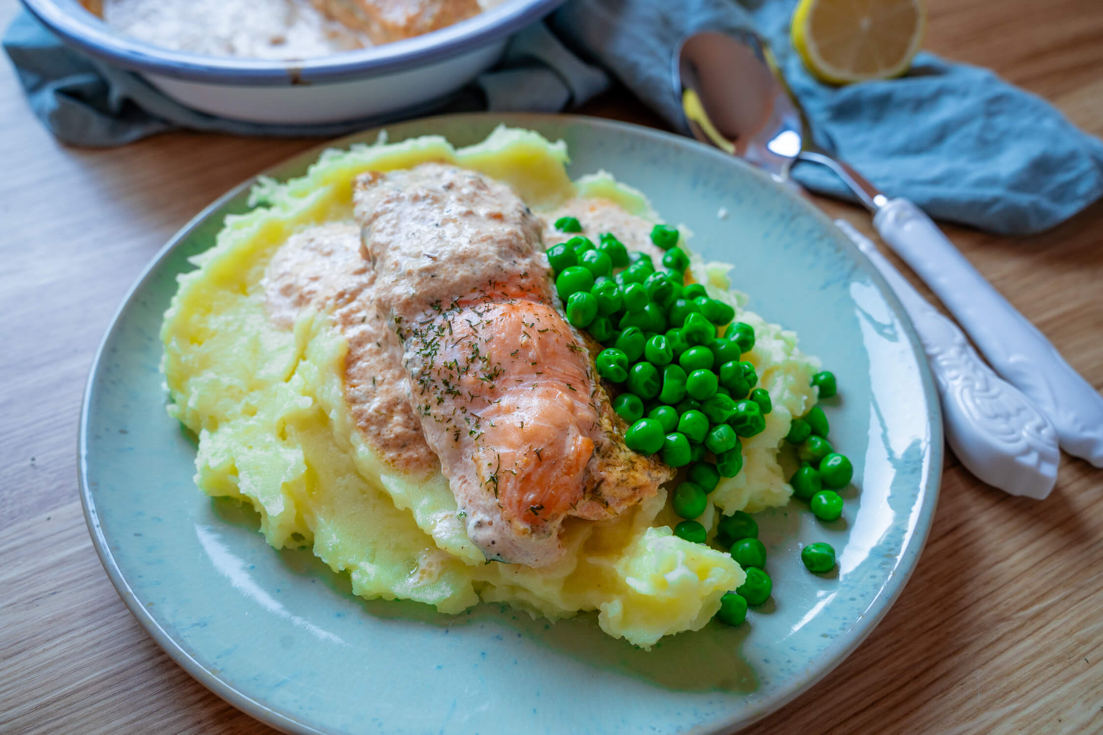 Lachs Sahne Gratin aus dem Ofen