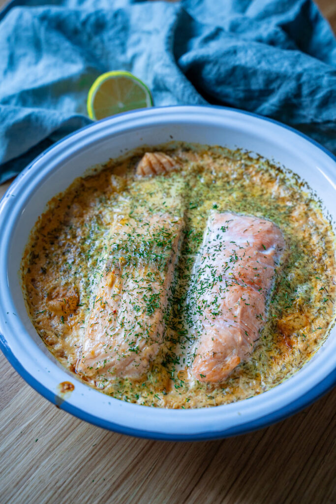 Lachs Sahne Gratin für 2 Personen