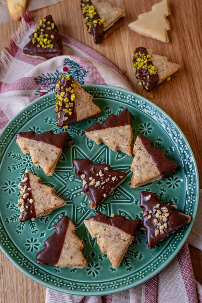 Tannenbaum Plätzchen mit Marzipan