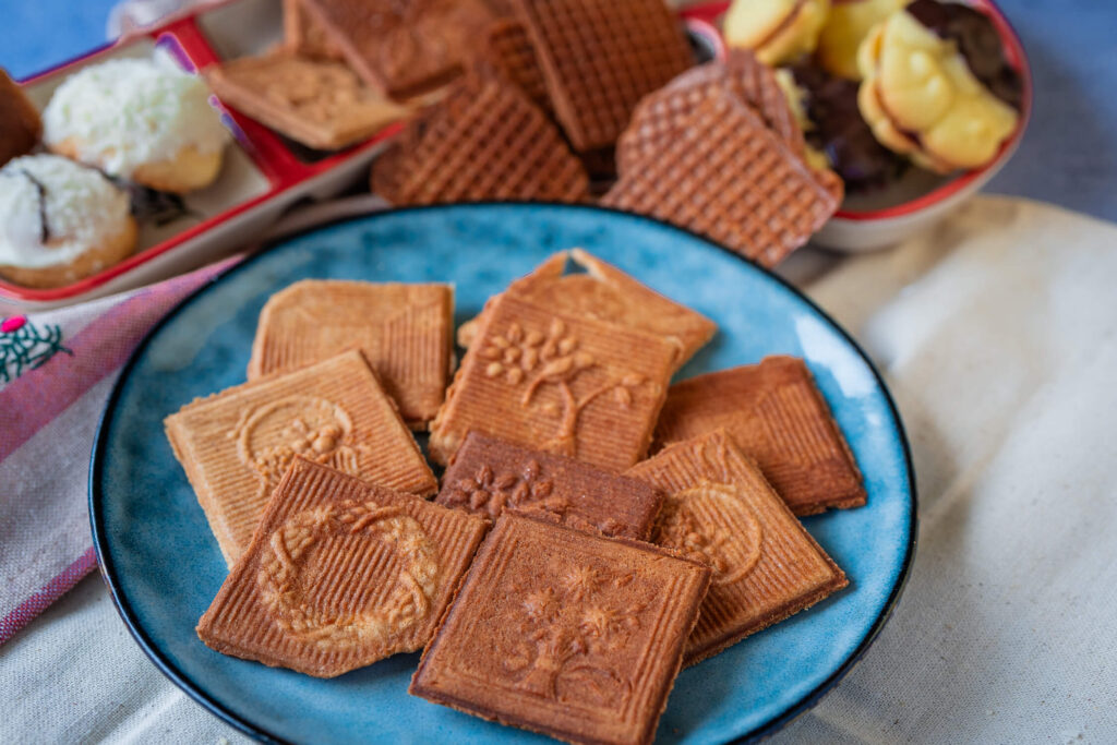 Knusprige Zimt Waffelkekse