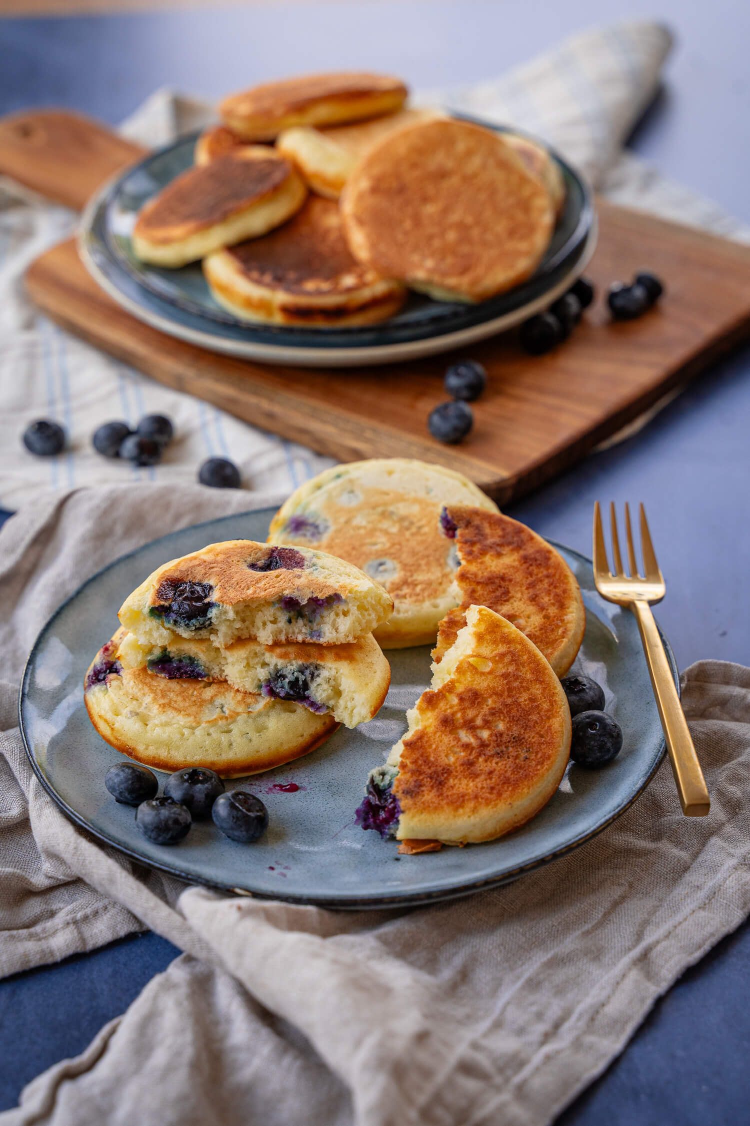 Fluffige Blaubeer-Pancakes