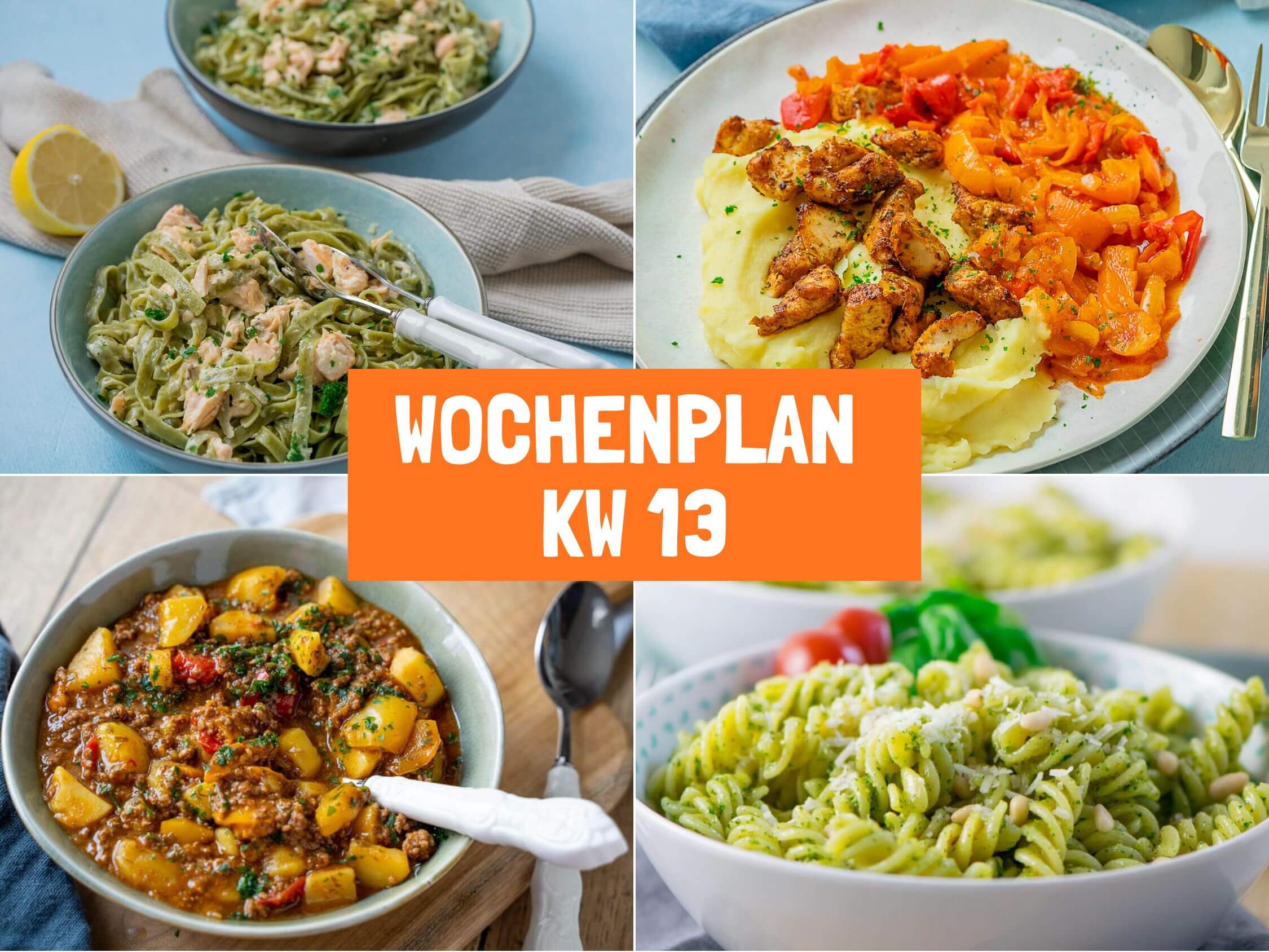 Wochenplan mit 7 leckere Rezepten für dein Mittagessen