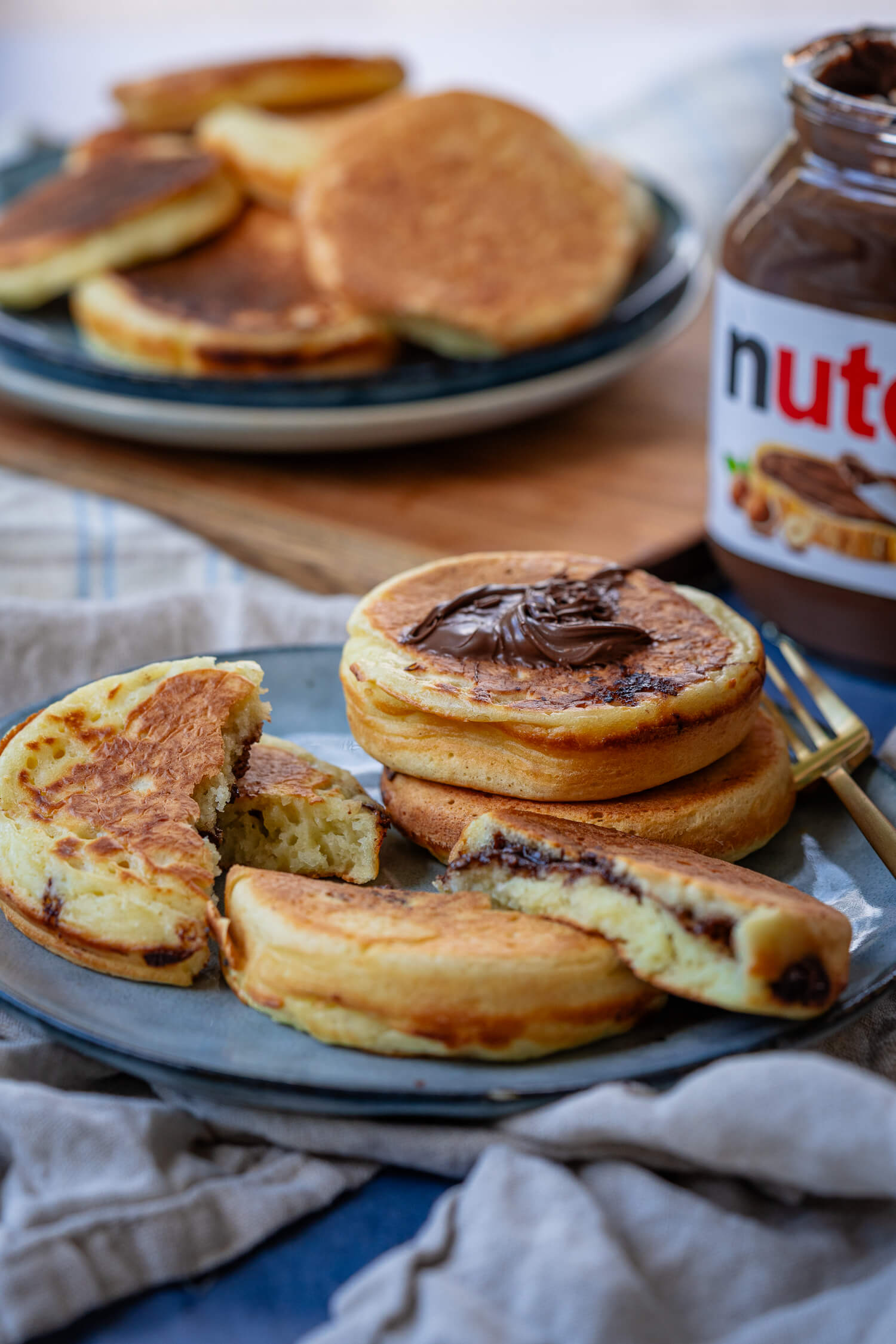 Gefüllte Pancakes mit Schokocreme
