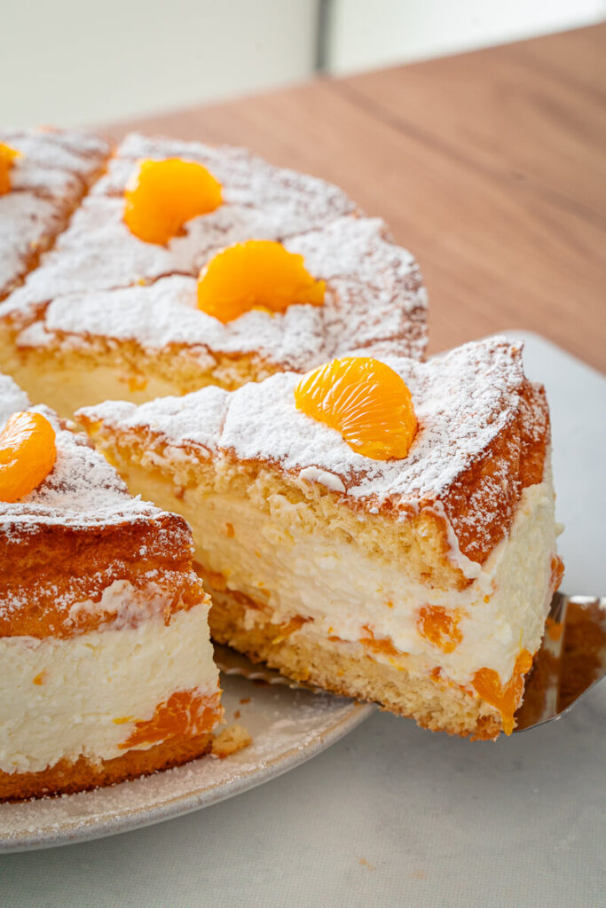 Käsesahne Torte mit Mandarinen - Käsesahnetorte Rezept