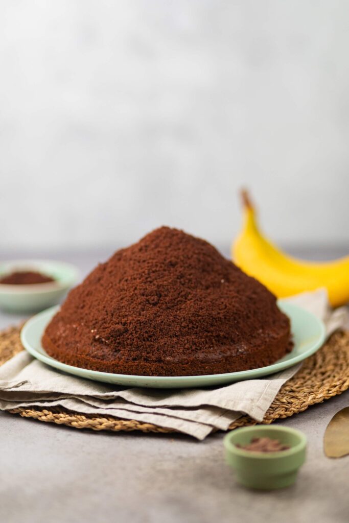 Maulwurfkuchen mit Banane und Schokolade