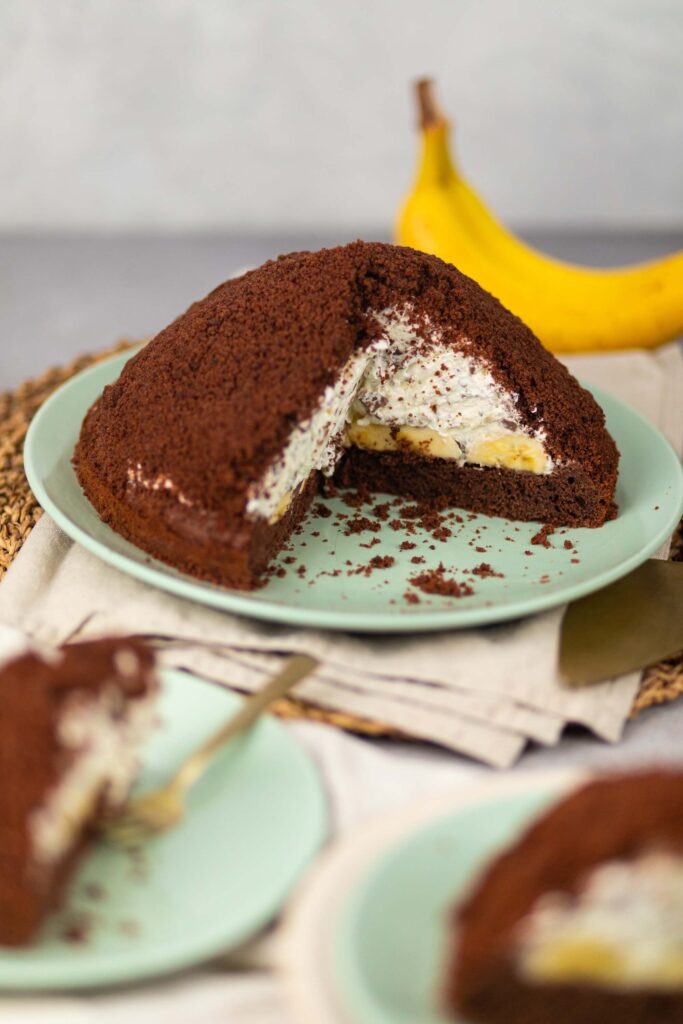 Maulwurfkuchen mit Banane und Schokolade