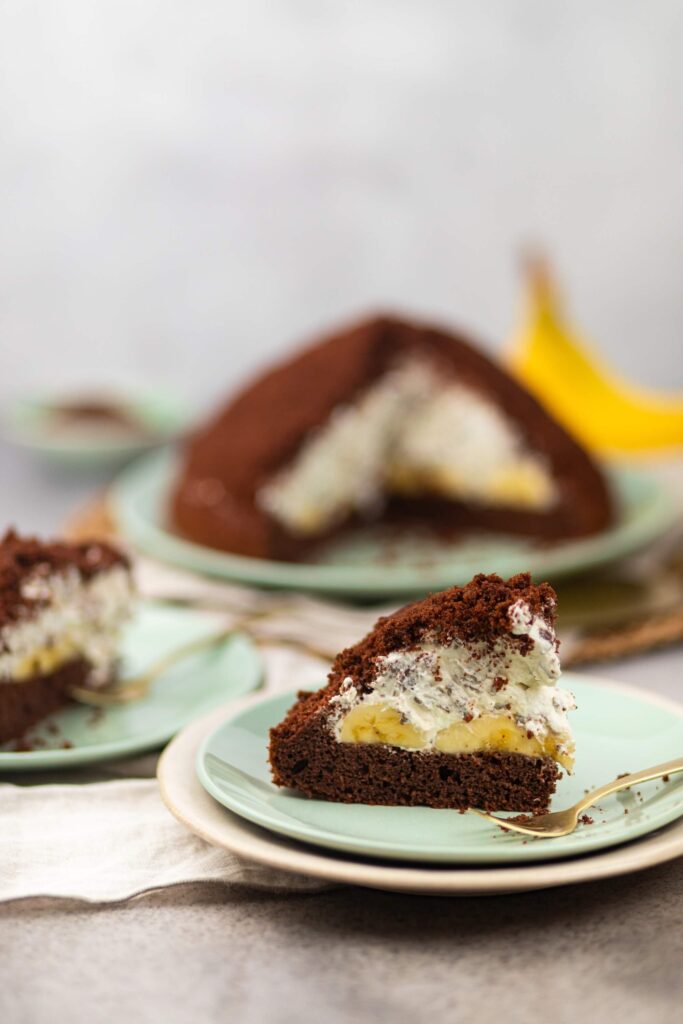 Maulwurfkuchen mit Banane und Schokolade