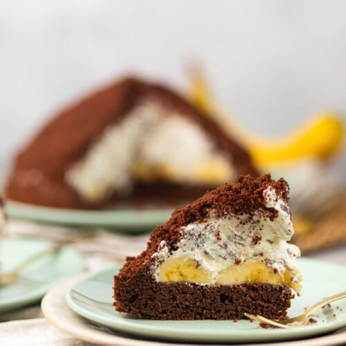 Maulwurfkuchen mit Banane und Schokolade