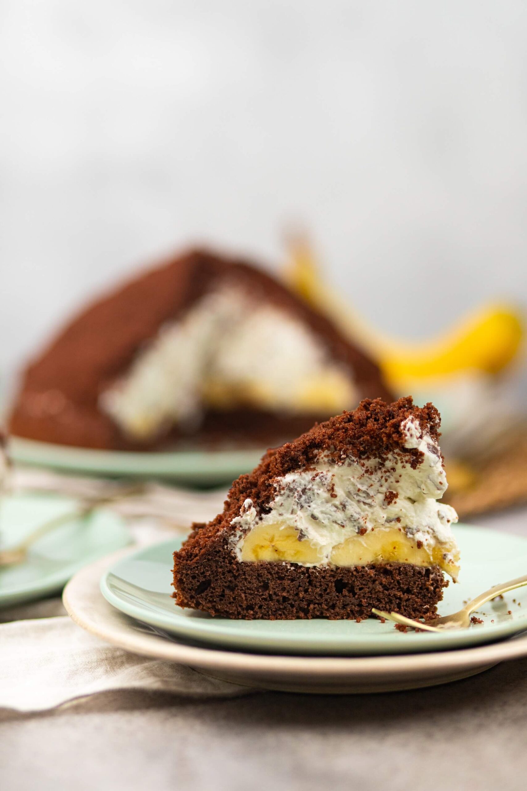 Maulwurfkuchen mit Banane und Schokolade
