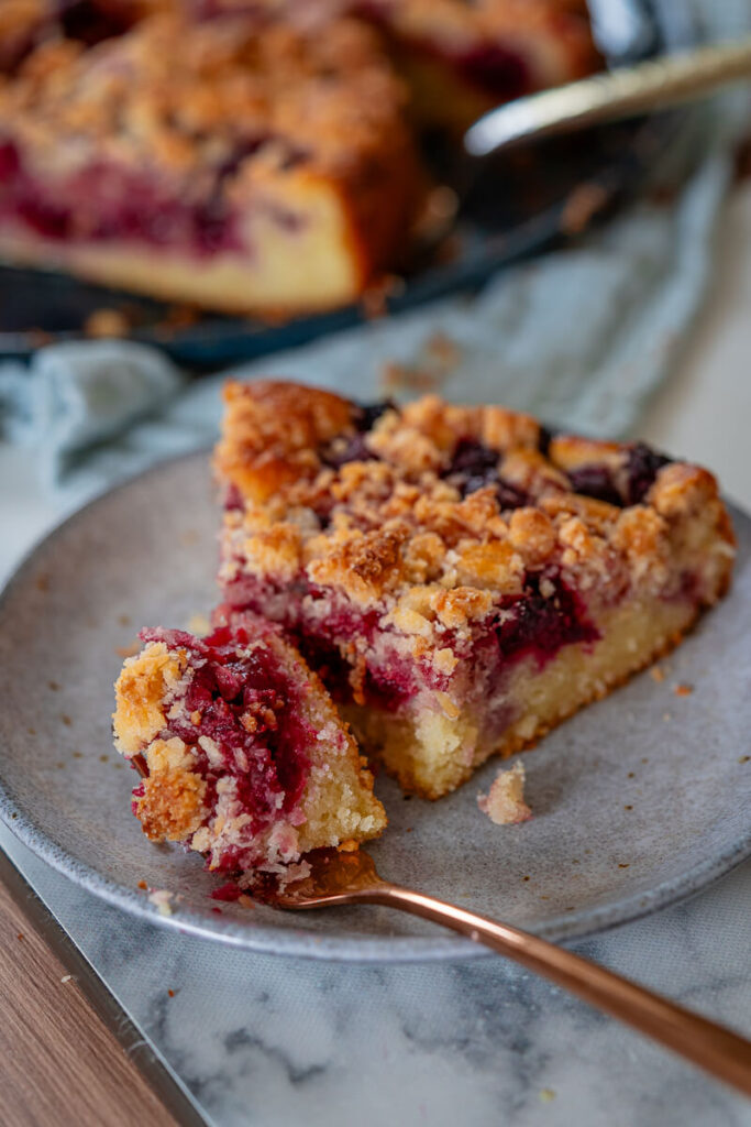 Kirschkuchen mit Kokosstreuseln aus der Springform