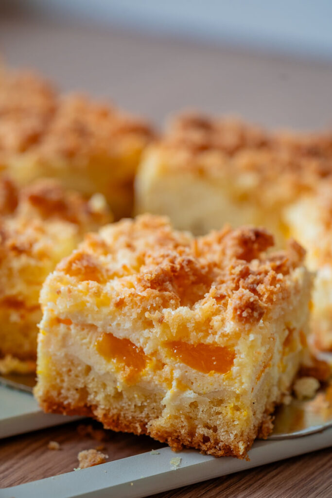 Mandarinen-Käsekuchen mit Kokosstreuseln