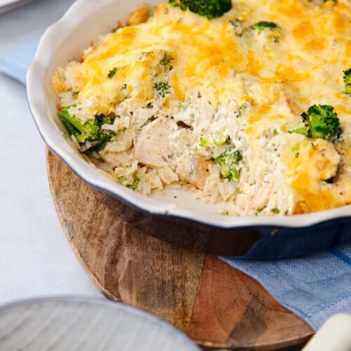 Reis Auflauf mit Hähnchen und Brokkoli