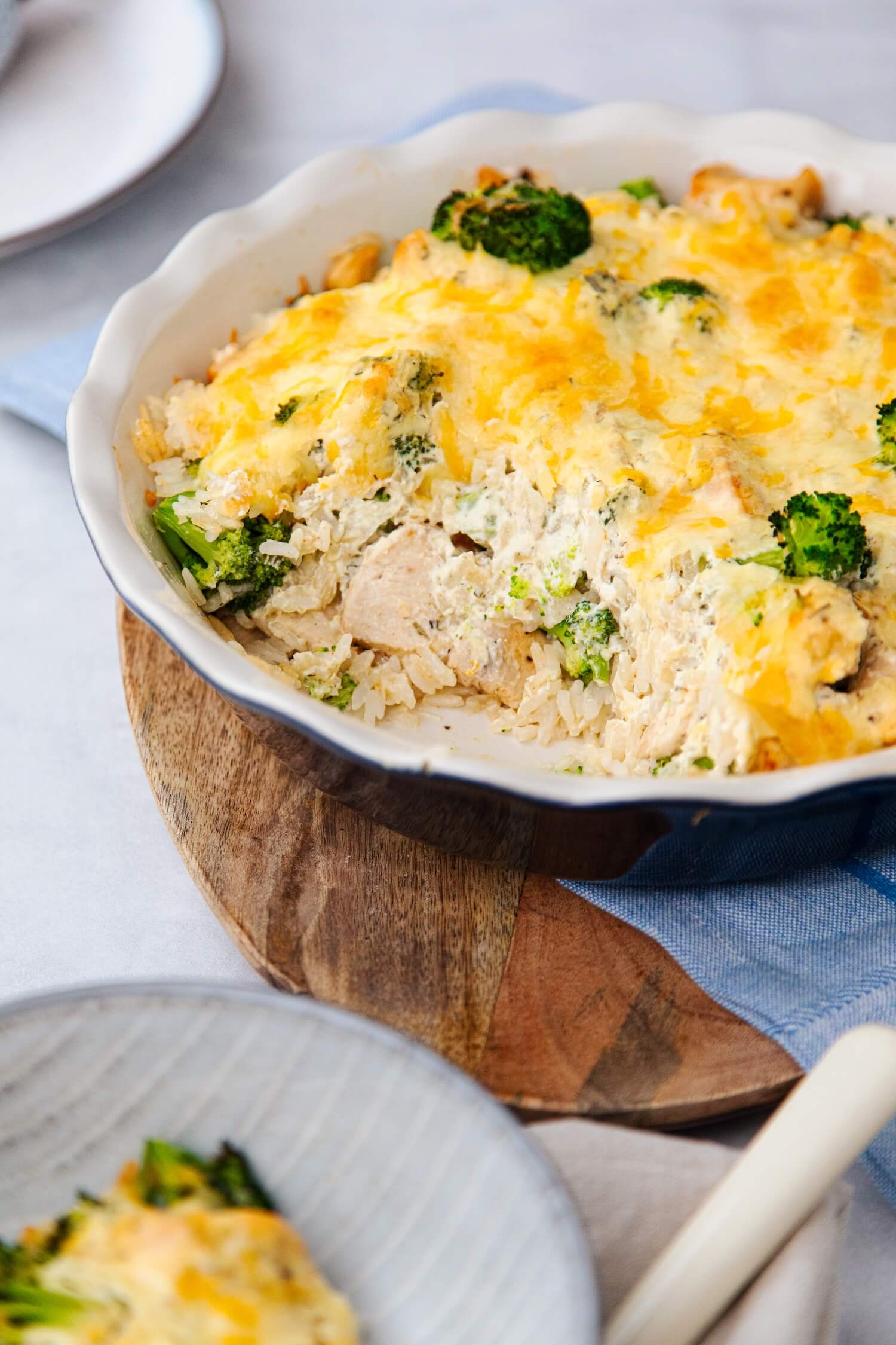 Reis Auflauf mit Hähnchen und Brokkoli