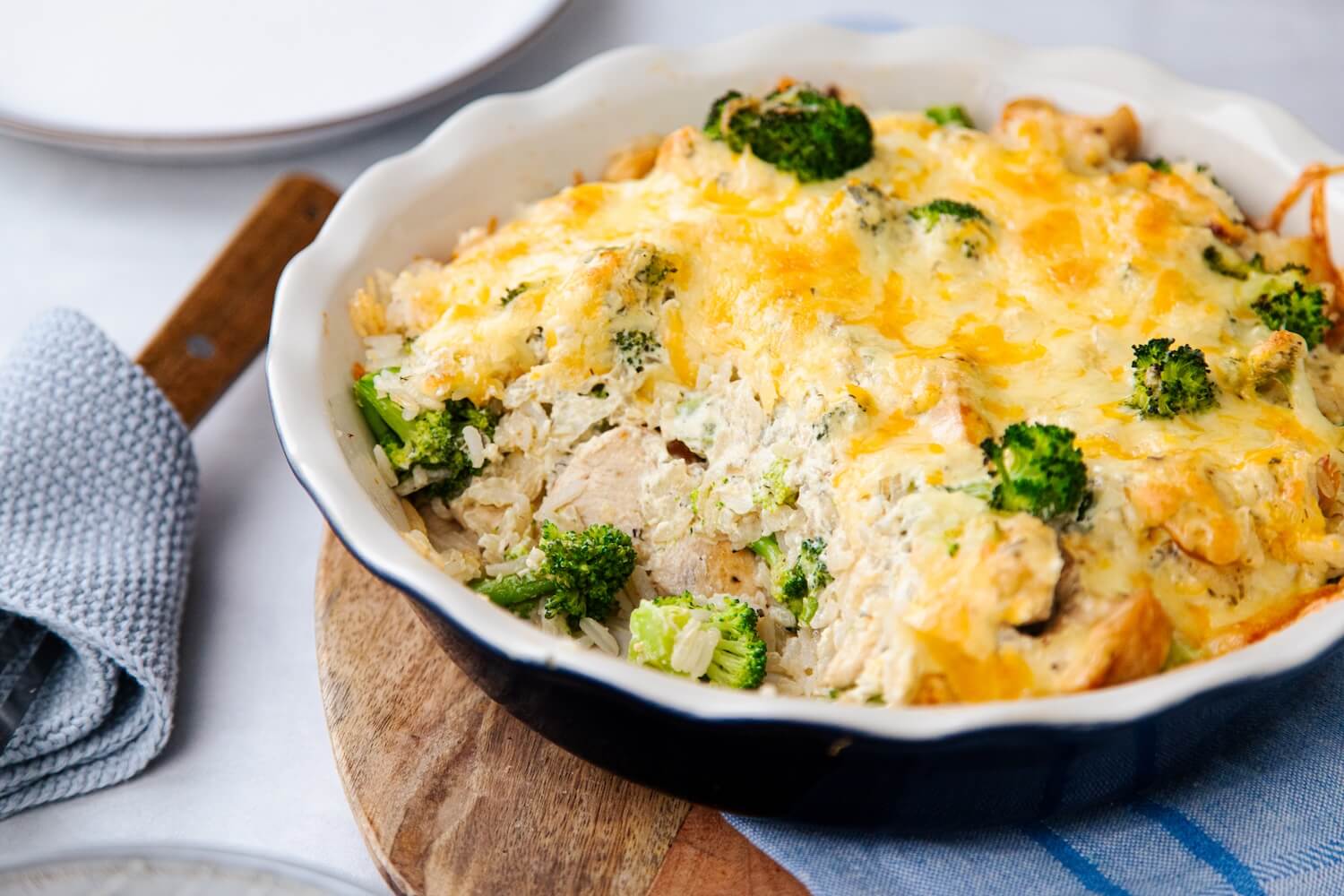 Reis Auflauf mit Hähnchen und Brokkoli