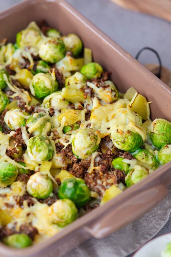 Rosenkohl Auflauf mit Hackfleisch